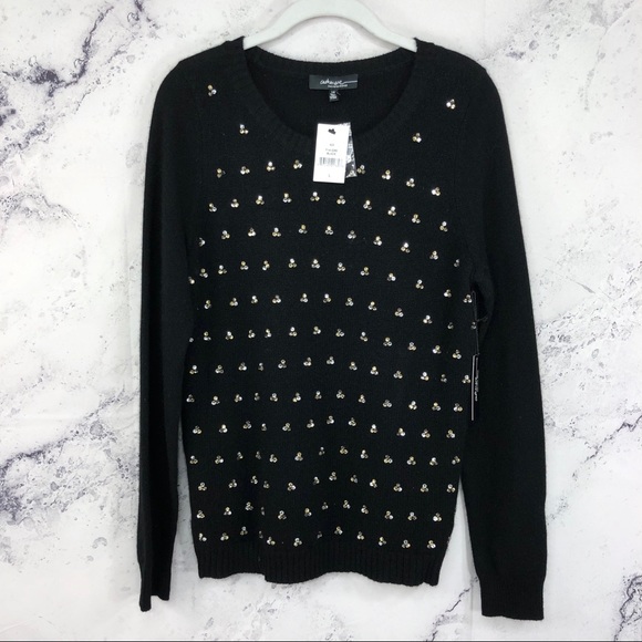 Saks Fifth Avenue Sweaters - NWT Saks Fifth Avenue cashmere rhinestone sweater